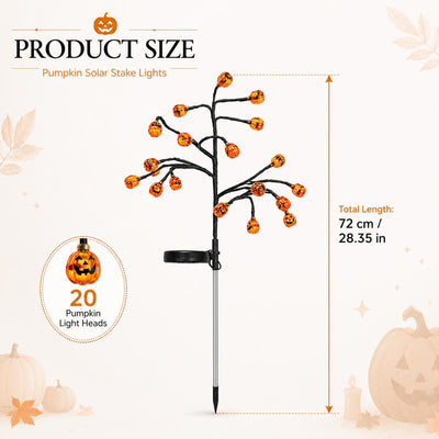 Lush™ Pumpkin Solar Stake Lights
