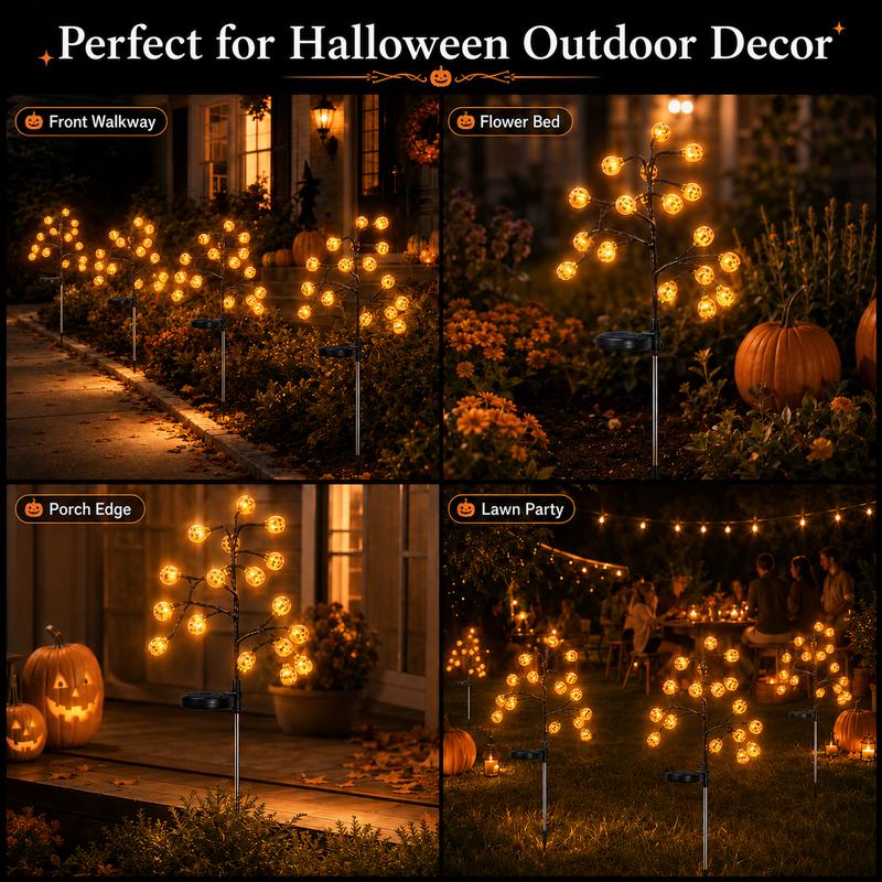 Lush™ Pumpkin Solar Stake Lights