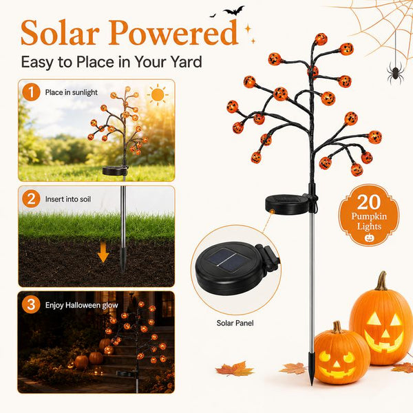 Lush™ Pumpkin Solar Stake Lights