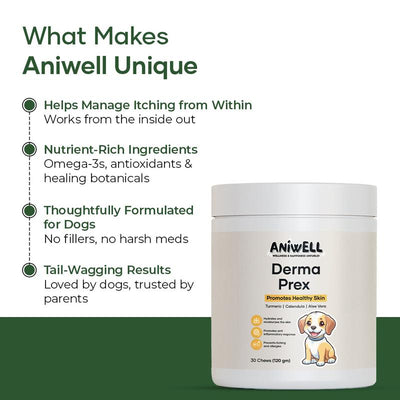 Lush™ DermaPrex Chews — Skin & Itch Relief Supplement for Dogs