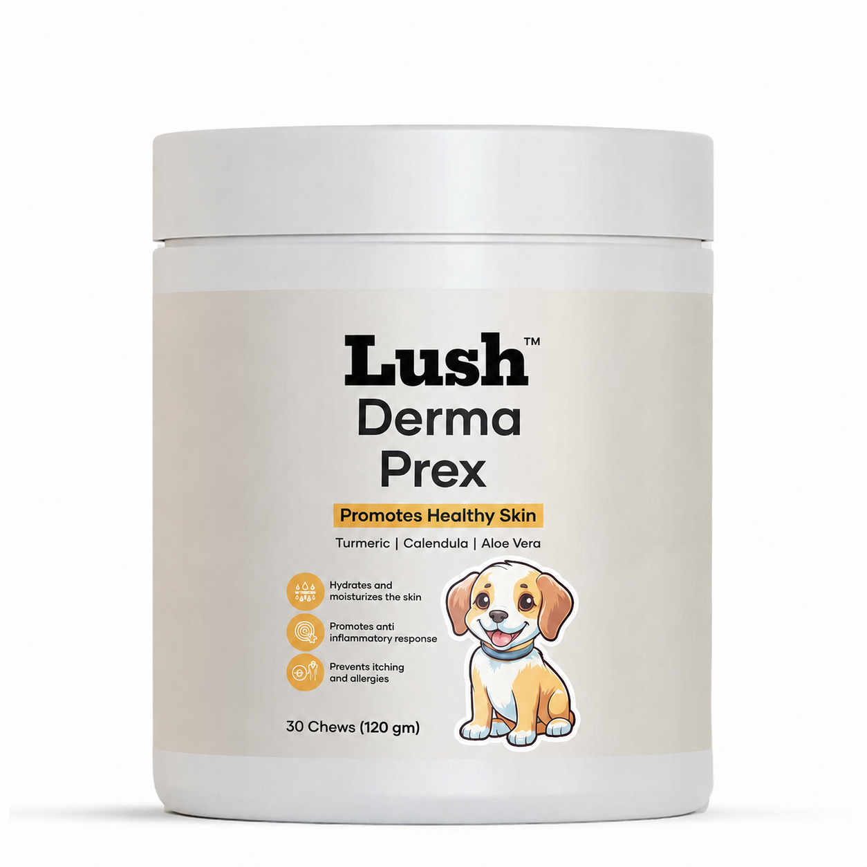 Lush™ DermaPrex Chews — Skin & Itch Relief Supplement for Dogs